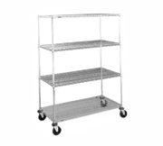 Metro N536AC 36" W Chrome Shelves & Chrome Plated Posts 600 Lbs. Capacity Super Erecta Stem Caster Cart Wire