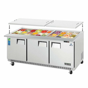 Everest Refrigeration EOTP3 71.13" W Three-Section Three Door Open Top Prep Table