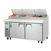 Everest Refrigeration EPPR2 71" W Two-Section Two Door Two Door Pizza Prep Table