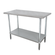 Advance Tabco ELAG-182-X 24" W x 18" D Stainless Steel Top Galvanized Adjustable Undershelf Work Table