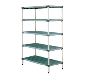 Metro 5Q367G3 Metromax Q Starter Shelving Unit 60"W 600 Lbs. Capacity Per Shelf 2000 Lbs. Capacity Per Unit Epoxy Coated One-Piece Steel Frames