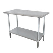 Advance Tabco ELAG-365-X 60" W x 36" D Stainless Steel Top Galvanized Adjustable Undershelf Work Table