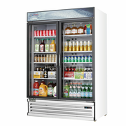 Everest Refrigeration EMSGR48 53.13" W Two-Section Reach-In Glass Door Refrigerator Merchandiser