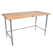 John Boos HNB09 Wood Top 60"W x 30"D x 35-1/4"H 1-3/4" thick Edge Grain Flat Top Work Table