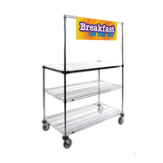 Metro GG2448 Grab n' Go Breakfast Cart 48"W x 24"D Stainless Steel Workstation and Serving Cart