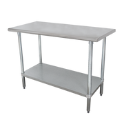 Advance Tabco ELAG-306-X 72"W x 30"D Stainless Steel Top Galvanized Adjustable Undershelf Work Table