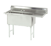 Advance Tabco FC-2-1818-18R-X 54" - 62" 16-Gauge Stainless Steel Two Compartment Right Drain Fabricated Sink