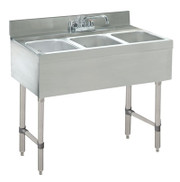 Advance Tabco CRB-33C-X 36" W x 21" D Stainless Steel 3 Bowls Special Value Sink Unit