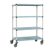 Metro Q566BG3 60" W (4) Open Grid Shelves with Epoxy Coated Steel Frames Metromax Q Mobile Shelving Unit