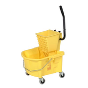 Continental Commercial 226-312YW 26 qt. Yellow Splash Guard Mop Bucket/Wringer Combination