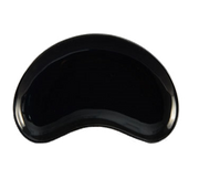 CAC China CRS-8-BLK Black Ceramic Crescent Festiware Plate (3 Dozen Per Case)