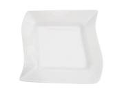 CAC China MIA-21 Bone White Porcelain Square Aspen Tree Plate (1 Dozen)