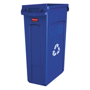 Rubbermaid FG354007Blue 23 Gallon Easy-To-Clean Blue Slim Jim Station Recycling Container (4 Each Per Case)