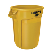 Rubbermaid FG263200YEL 32 Gallon 22" D X 27 1/4" H Round Double Rimmed Base Plastic Construction Yellow ProSave BRUTE Container (6 Each Per Case)