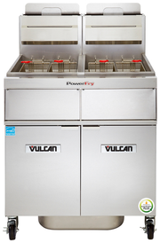 Vulcan 2TR65DF-NG 70 Lbs. Stainless Steel Natural Gas Digital PowerFry3 Fryer - 160,000 BTU