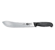 Victorinox Swiss Army 5.7423.25 10" Black Granton Edge Butcher Knife with Fibrox Pro Handle