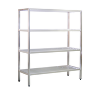 New Age 1071 H.D. Series Shelving Unit 4-Tier 42"W 1500 Lbs. Shelf Capacity All Welded 1-1/2" Aluminum Tube Construction