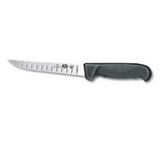 Victorinox Swiss Army 5.6023.15 6" Black Granton Edge Boning Knife with Fibrox Pro Handle