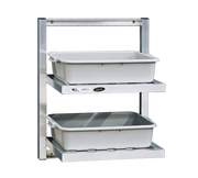 New Age 98142 Bus Tub Shelf Wall-Mounted Universal (2) Tier 12" Shelf Clearance T-Bar Shelves With 1-1/2" Tube Frame