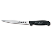 Victorinox Swiss Army 5.3813.18 7" Black Straight Edge Fillet Knife with Fibrox Pro Handle