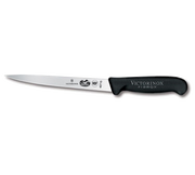 Victorinox Swiss Army 5.3813.18 7" Black Straight Edge Fillet Knife with Fibrox Pro Handle