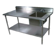 John Boos EPT6R5-3060GSK-R 60"W x 30"D x 40-3/4"H Stainless Steel Work Table with Prep Sink