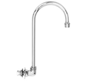 Fisher 3915 12" Swivel Gooseneck Brass Backsplash Mount Base Single Inlet Faucet