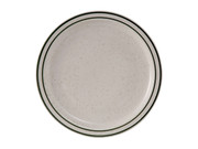 Tuxton TES-009 9-1/2" Ceramic American White/Eggshell With Green Speckle Round Plate (2 Dozen Per Case)