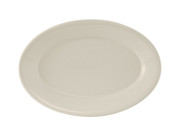 Tuxton TRE-014 Ceramic American White/Eggshell Oval / Oblong Platter (1 Dozen)