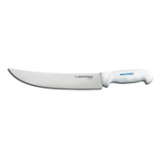 Dexter SG132-10PCP 10" White SofGrip Cimeter Steak Knife with Rubber Handle