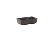 Tuxton GZL-751 3 Oz. Ceramic Lava Rectangular Sauce Dish (2 Dozen Per Case)