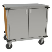 Cadco CC-LUC-L1 Gray Stainless Steel Enclosed Locking Utility Cart