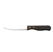 American Metalcraft KNF6 5" Stainless Steel Steak Knife with Jumbo Black Plastic Handle - 12" Dozen per Case