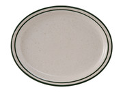 Tuxton TES-014 Ceramic American White/Eggshell With Green Speckle Oval Platter (1 Dozen)