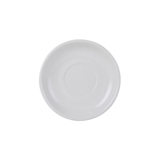 Tuxton BPE-066 6-3/4" Porcelain Porcelain White Round Cappuccino Saucer (2 Dozen Per Case)