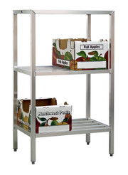 New Age 1045 H.D. Series Shelving Unit 3-Tier 36"W 1500 Lbs. Shelf Capacity All Welded 1-1/2" Aluminum Tube Construction