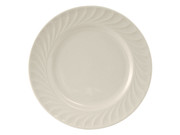 Tuxton MEA-104 10-1/2" Ceramic American White/Eggshell Round Plate (1 Dozen)