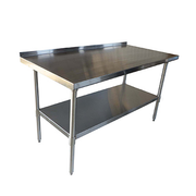 NBR Equipment TS-6018R 60"W x 18"D x 37-1/4"H Stainless Steel 18 Gauge Premium Work Table with Undershelf