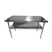 NBR Equipment TG-6018 60"W x 18"D x 35-3/4"H Stainless Steel 18 Gauge Economy Work Table with Undershelf