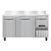 Continental Refrigerator CFA60-BS 60"W Three Door Stainless Steel Freezer Base Worktop Unit With 6"H Backsplash