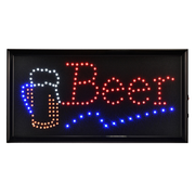 Alpine ALP497-14 19"W x 10"H Rectangular LED Beer Sign with Two Display Modes