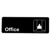 Alpine ALPSGN-7 9" W x 3" H Black and White Self Adhesive Backing Office Sign