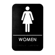 Alpine ALPSGN-5 6" H x 9" W Black and White Self Adhesive Backing Women Sign