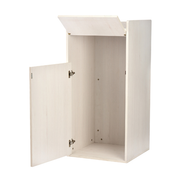 Alpine AP476-WHI White Wood 40 Gallons Receptacle Enclosure with Drop Hole and Tray Shelf