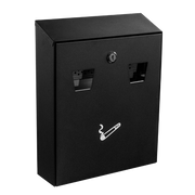 Alpine ALP490-01-BLK Black Steel Wall Mounted All-in-One Cigarette Disposal Station