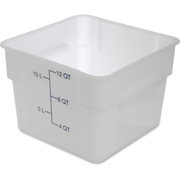 Carlisle 11964PE02 12 Qt. White Square Polyethylene Squares Food Storage Container