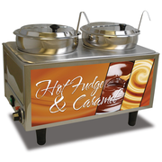 Winco 51072H Dual 7 Qt. Wells Benchmark Hot Fudge And Caramel Warmer - 120V 1200W