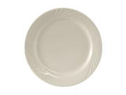 Tuxton YEA-090 9" Dia American White/Eggshell Wide Rim China Plate (2 Dozen Per Case)