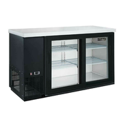 Dukers DBB48-S2 49 1/5"W Two-Section Reach-In Glass Door Refrigerated Back Bar Cooler With LED Lighting