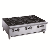 Dukers DCHPA36 6 Stainless Steel Burners Hotplate Gas Countertop - 168,000 BTU